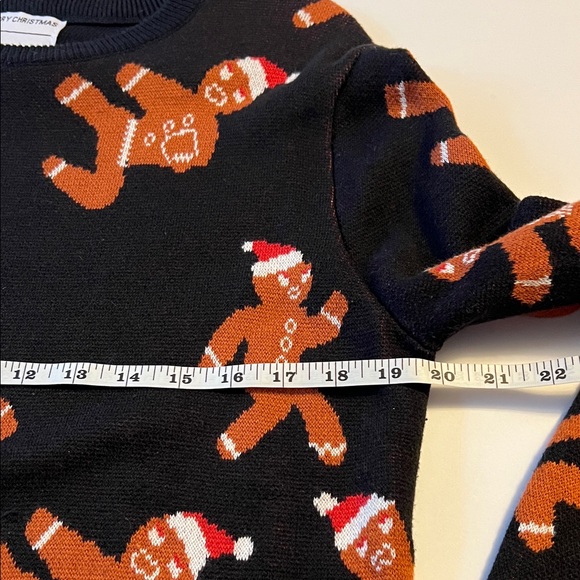 Christmas Gingerbread Ninjas Ugly Sweater Soft Lounge Party Unisex Black Med EUC - Picture 5 of 7